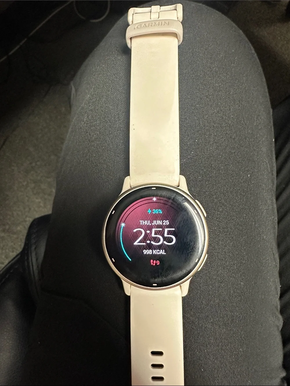 garmin Venu 2S Smartwatch in Light Beige Silicone